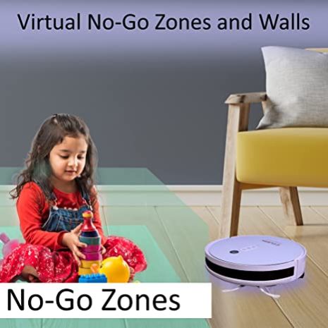 I clean V100 PRO - White Wet and Dry Intelligent Robotic Vacuum Cleaner (Smart App Enabled, Compatible with Google Assistant & Alexa)