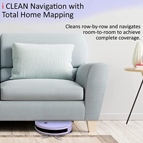 I clean V100 PRO - White Wet and Dry Intelligent Robotic Vacuum Cleaner (Smart App Enabled, Compatible with Google Assistant & Alexa)