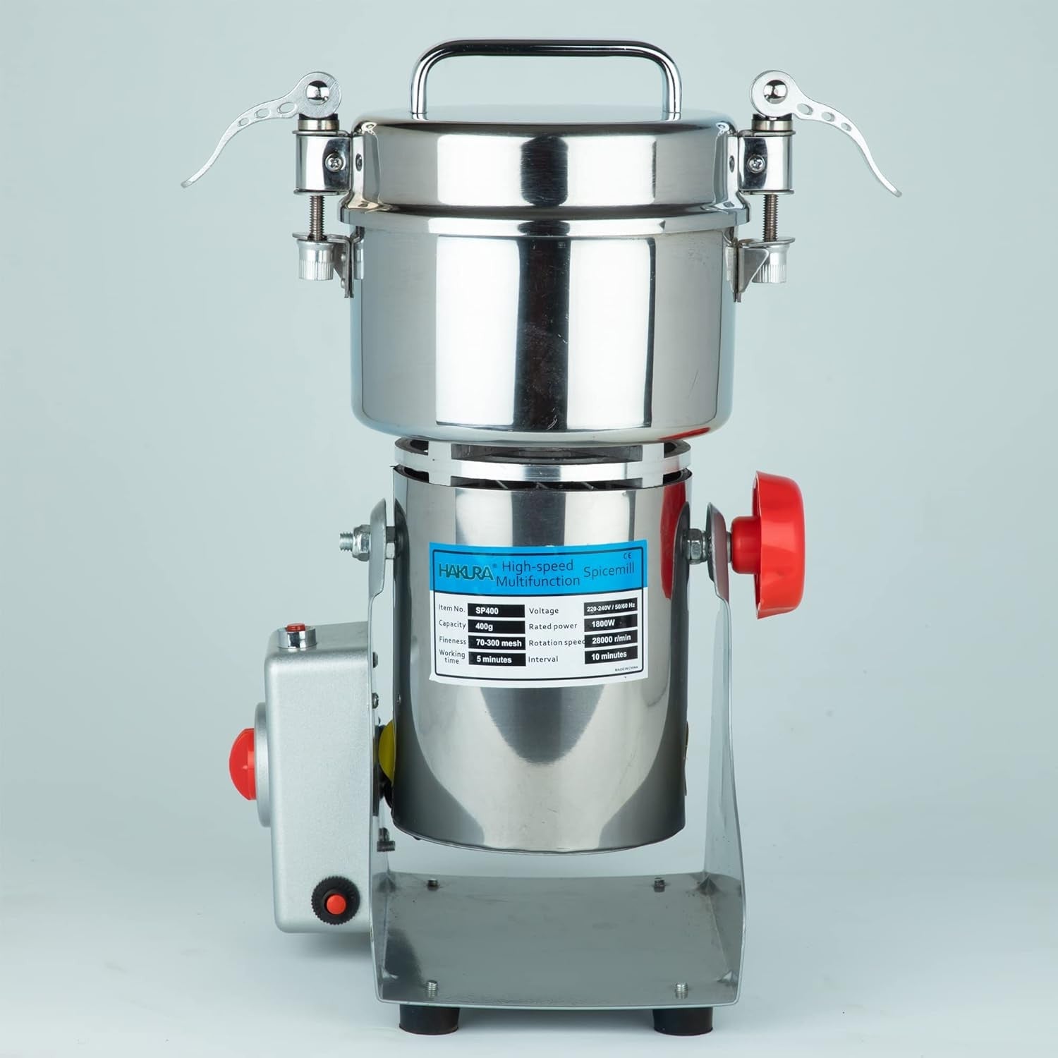 HAKURA High Speed 28000RPM Domestic Mini Spice Mill | Stainless Steel Body | Compact | Easy use| 230V