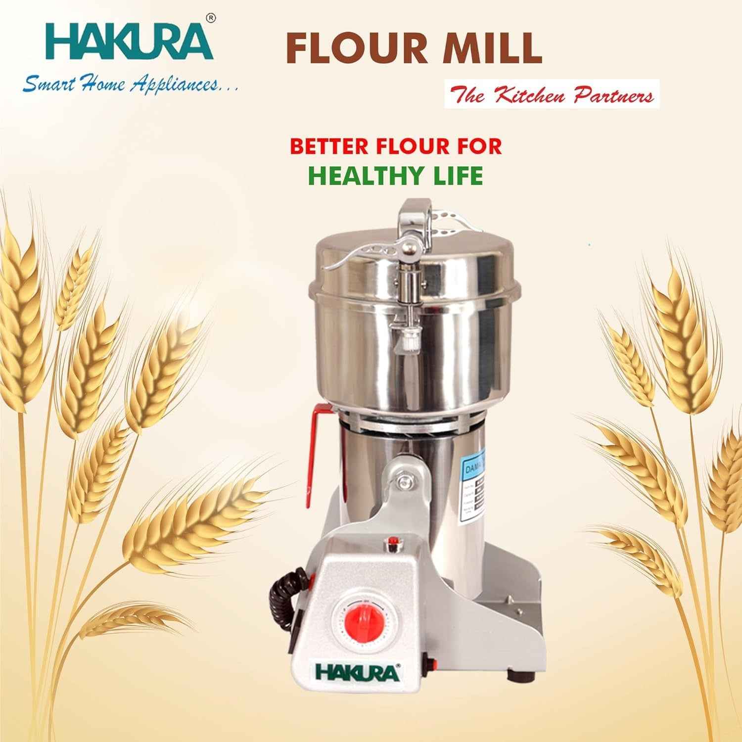 Stainless Steel Spice Mill Flour Mill Electric Dry Masala Herbs Grinder Mixer Machine for Home 400g (Silver)(110VOLT ONLY FOR USA & CANADA)